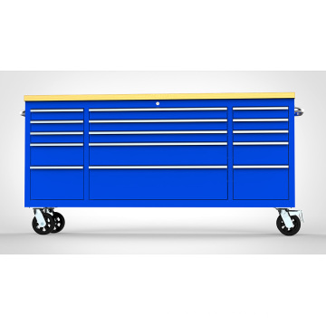 Safewell 72Inch 15 Drawer Blue Pre-Coated Tool Cabinet